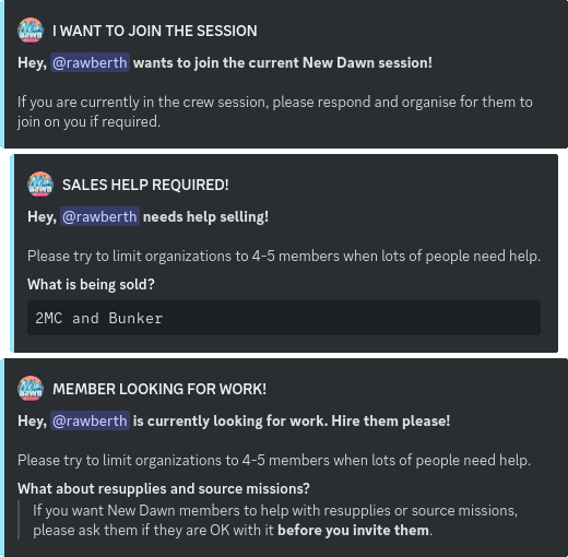 session channel actions